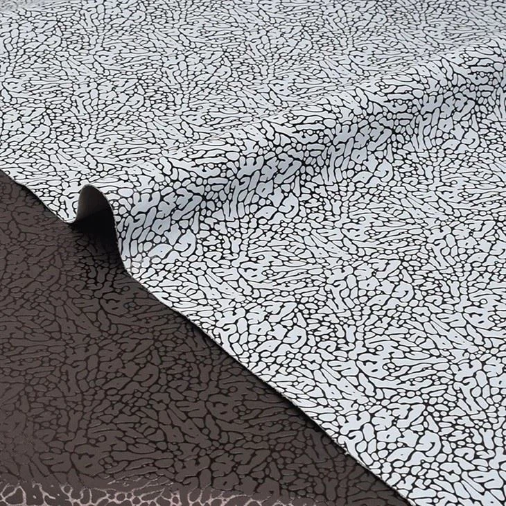 Customized Printed Elephant Embossed Synthetic PU Fabric For Bag Shoe