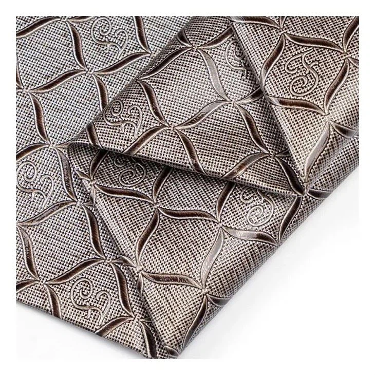 Customized Pvc Bright Geometric Pattern Artificial Synthetic Leather Packaging Wallet Box Notebook Faux Leather Fabric
