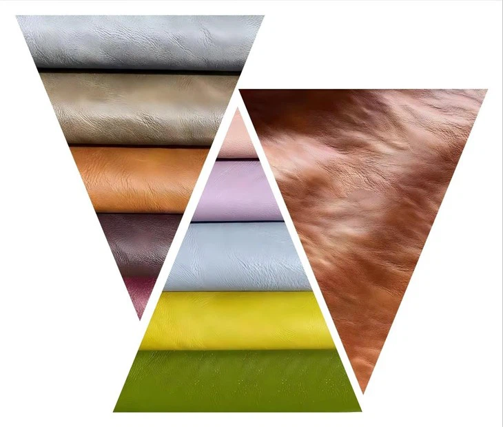 High Quality Colorful Wrinkle Pattern PU Faux Synthetic Fabric Leather For Bags Shoes Sofa Leather