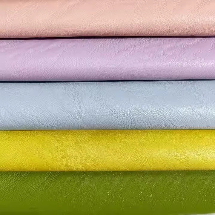 High Quality Colorful Wrinkle Pattern PU Faux Synthetic Fabric Leather For Bags Shoes Sofa Leather