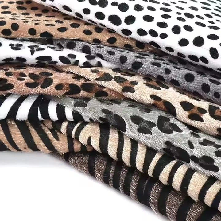 Horsehair Fur Leather Fabric Sheets Leopard Horse Prints Fur Synthetic Leather For DIY Craft Accessories