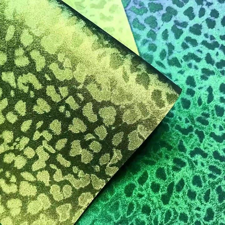 Leopard Leather Fabrics Color Shifting Pu Leather Fabric For Handbag