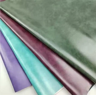 سماكة اصطناعية جديدة 1. 0 mm pu الجلود المزدوجة ذات اللون المزدوج الجلد المقلد من الجلد للأحذية والأكياس والأريك